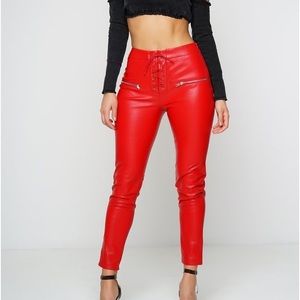 rockstar red leather pants